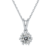 6 Heart Prongs 1.0Carat Round Moissanite Pendant